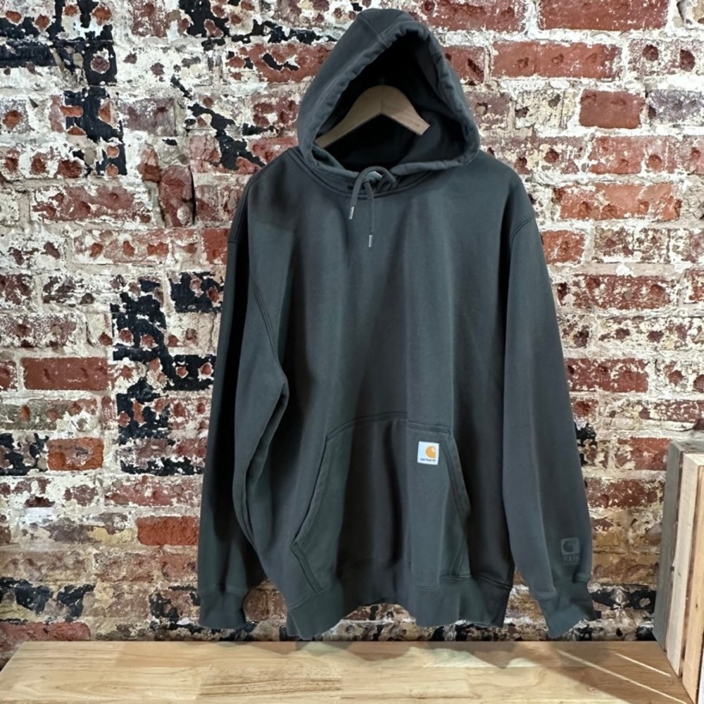 Carhartt Rain Defender Hoodie Green Sleeve Logo Mens XL